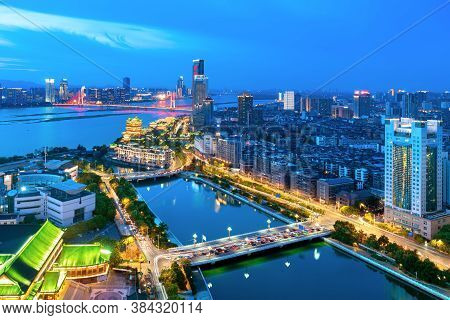 Nanchang Tengwang Pavilion At Night ,is One Of Chinese Famous Ancient Building