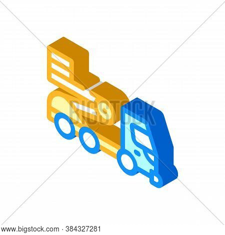 Cherry Picker Isometric Icon Vector Isolated Illustration