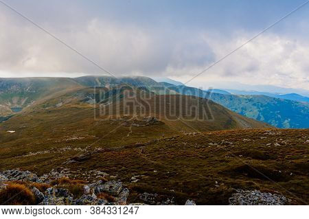 One Of The Carpathian Peaks Is Gutyn Tomnatyk, A Picturesque Place Near Lake Brebeneskul, A Rocky Mo