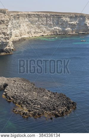 Black Sea Coast Near The Yogov Bay Of The Tarkhankut Peninsula, Crimea, Russia