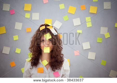 Secretary With Many Notes