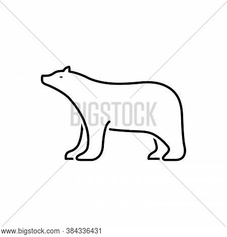 Black Line Icon For Bear Grizzly Bruin Brown-bear Hunting Omnivores Badge Mammal Fauna Predator Anim
