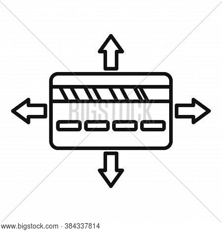 Crowdfunding Gold Credit Card Icon. Outline Crowdfunding Gold Credit Card Vector Icon For Web Design