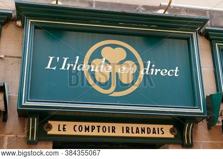 Bordeaux , Aquitaine / France - 09 01 2020 : Le Comptoir Irlandais Logo And Text Sign Of Store Speci