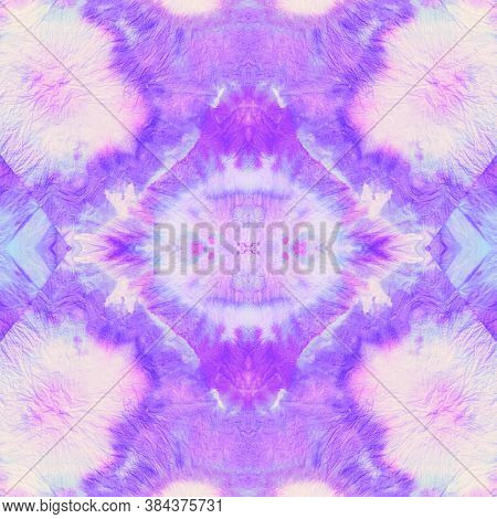 Tie Dye Design. Bright Seamless Swimwear Textile. Colorful Tie Dyeing Splash. Japanese Closeup. Whit
