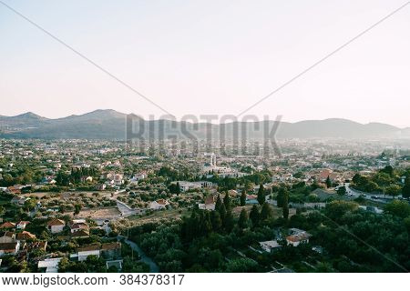 View Of The Mosque From The Old Town Of Bar In Montenegro.