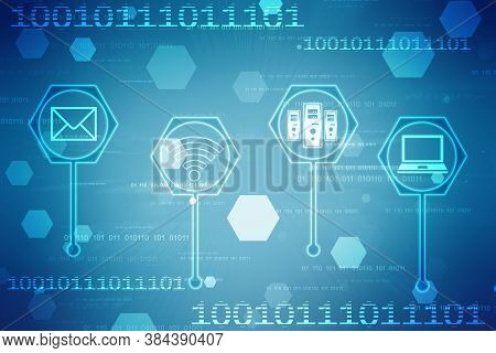 Digital Abstract Technology Background, Futuristic Background, Cyberspace Concept