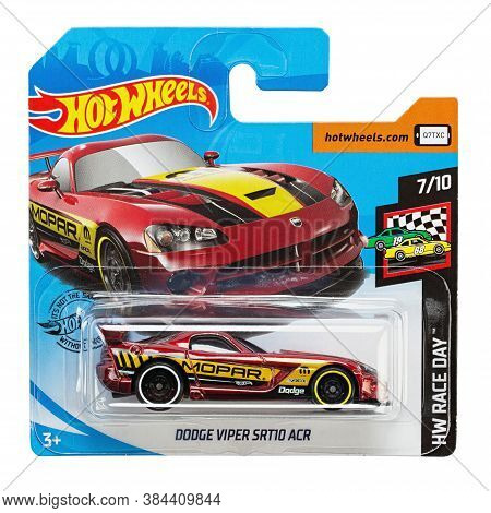 Ukraine, Kyiv - August 26. 2020: Toy Car Model Dodge Viper Srt 10 Acr. Hot Wheels Is A Scale Die-cas