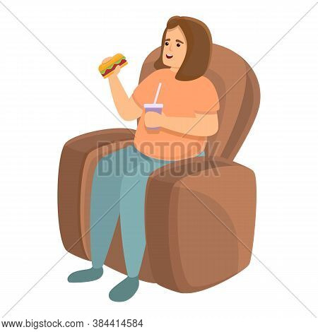 Gluttony Armchair Fast Food Icon. Cartoon Of Gluttony Armchair Fast Food Vector Icon For Web Design 