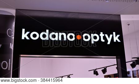 Warsaw, Poland. 8 September 2020. Sign Kodano Optyk. Company Signboard Kodano Optyk.