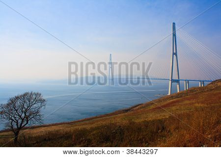 BrÃ¼cke zur Insel Russki. Stadt Wladiwostok.