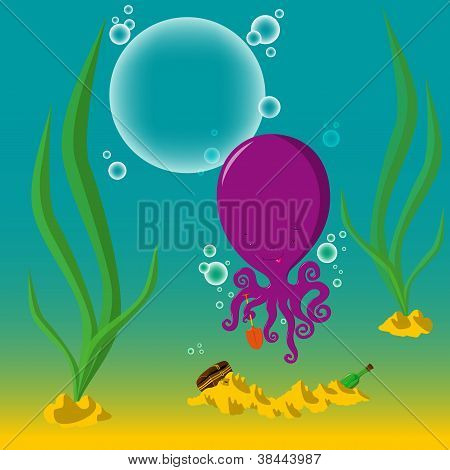 Octopus Find Treasure
