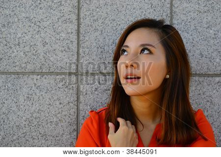 Asian Young Business Woman's Portrait, room for copy space