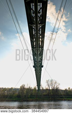 Pipe Bridge Construction Based On Superheated Steam Support Pipes For Heating Housing Estates. Suspe