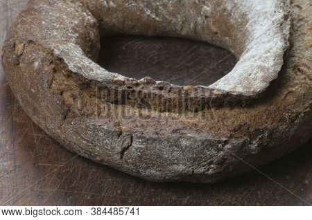 Bublik Traditional Russian Bread Close Up Shot