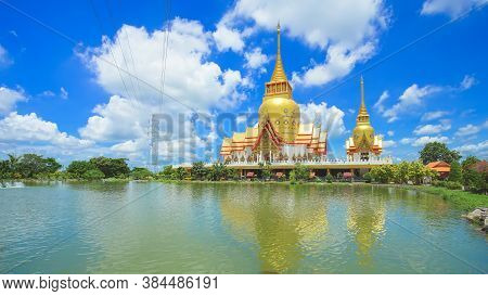 Beautiful Scene In Wat Phrong Akat Temple. This Famous Temple Is In Bang Nam Priao District, Chachoe