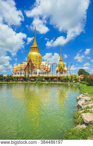 Beautiful Scene In Wat Phrong Akat Temple. This Famous Temple Is In Bang Nam Priao District, Chachoe