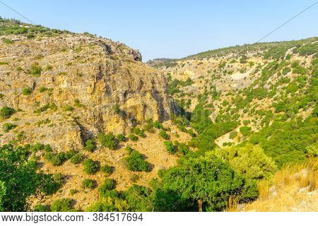 View Of Landscape Of Cliffs And Valley In The Western Galilee, Northern Israel