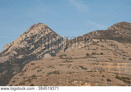 Mountains in the Natural Park of the Mountains and Canyons of Guara. Huesca. Aragon. Spain.