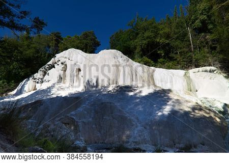 The Thermal Waters Of Bagni San Filippo In Tuscany, Italy. High Quality Photo