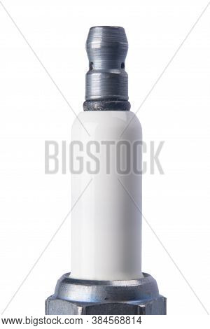Close-up Of Contacts, Half Of The Car's Spark Plug, On A White Background