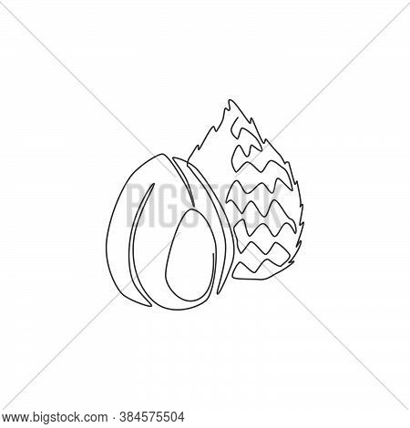 One Continuous Line Drawing Of Whole Healthy Organic Salak For Orchard Logo Identity. Fresh Exotic T