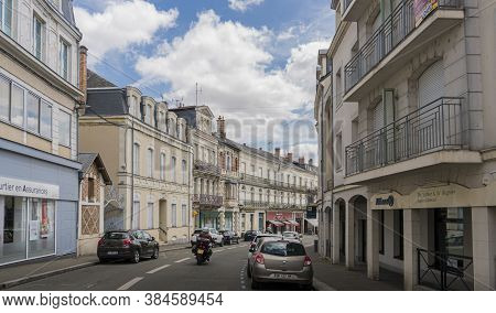Sable Sur Sarthe, France, July 2019 - Street View Of The Town Of Sable Sur Sarthe, France