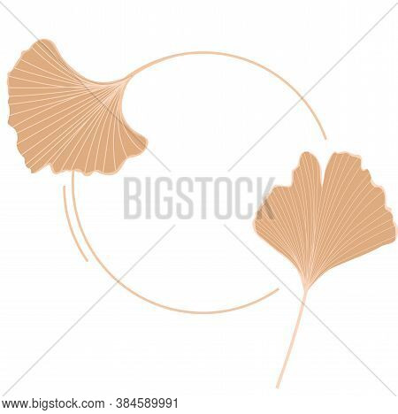 Vector Stock Illustration Of Gingko Leaf Icons For Storis. Pastel Poster For A Wedding Invitation. G