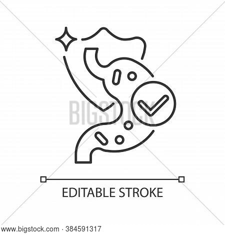 Probiotics Linear Icon. Microbiology And Bacterium. Healthy Eating For Gut. Digestive System. Thin L
