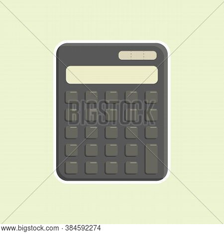 Flat Vector Illustration: Calculator Isolated On Color Background.