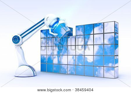 Robot med sky