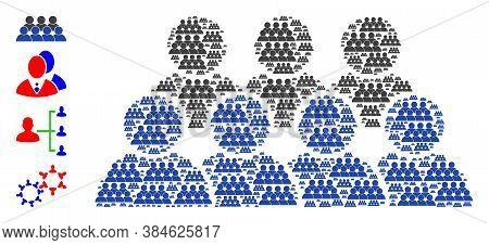 Vector Staff Mosaic Is Composed Of Repeating Self Staff Icons. Recursion Collage Of Staff. Some Othe
