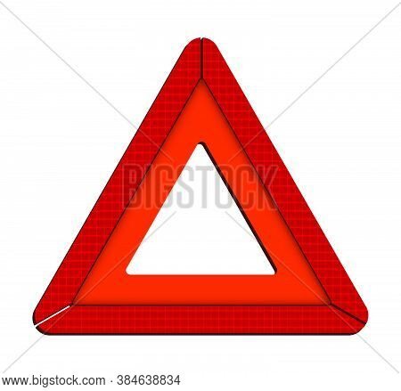 Warning Triangle. Emergency Stop Sign In Case Of Breakdown. Car Breakdown On The Road. Vector