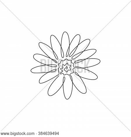 One Continuous Line Drawing Of Beauty Fresh Bellis Perennis. Printable Decorative Poster Common Dais