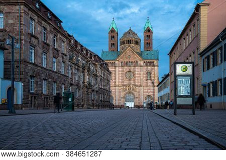 Speyer, Germany - Mar 14, 2020: Cathedral In Speyer, Germany. Officially Called The Imperial Cathedr
