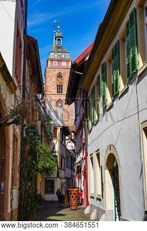 Neustadt, Germany - Mar 15, 2020: In The Streets Of The Beautiful Old Town Of Neustadt On The Wine R
