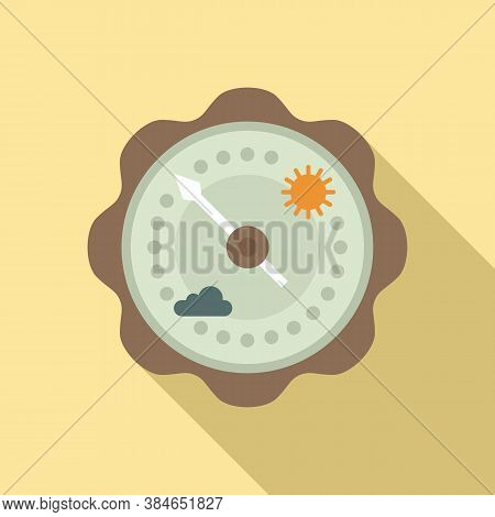 Home Barometer Icon. Flat Illustration Of Home Barometer Vector Icon For Web Design
