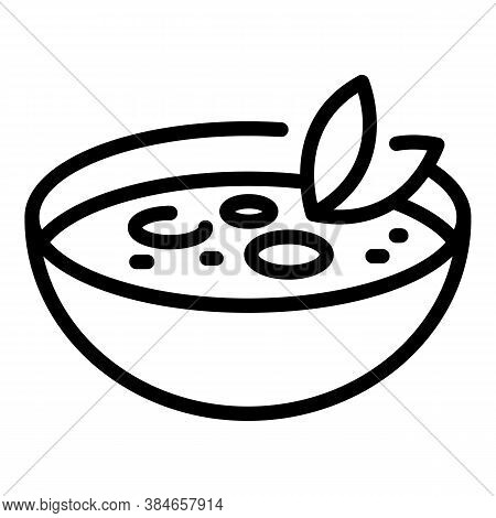 Greek Soup Bowl Icon. Outline Greek Soup Bowl Vector Icon For Web Design Isolated On White Backgroun