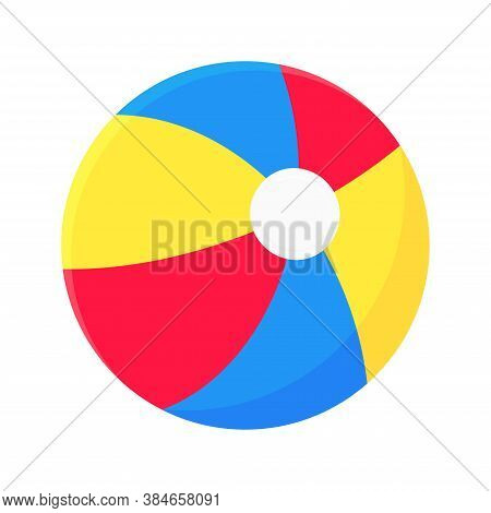 Bouncing Beach Ball Flat Style Design Vector Illustration Icon Sign Isolated On White Background. Re