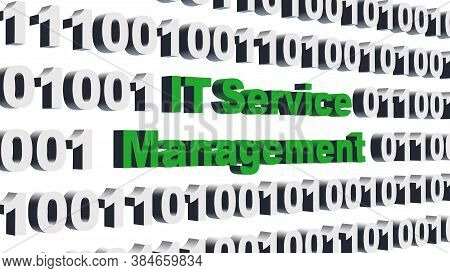Itsm Information Technology Service Management Concept - Green Lettering Integrated Into A Binary Co