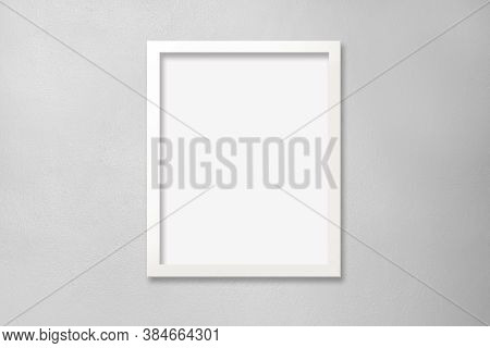 Modern 4:5 Ratio White Frame On Light Gray Wall. Includes Clipping Path To Make It Easy To Add Your 