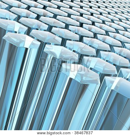 Hexagon sammansättning Transparent blå