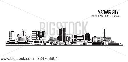 Cityscape Building Abstract Shape And Modern Style Art Vector Design -  Manaus City (brazil)