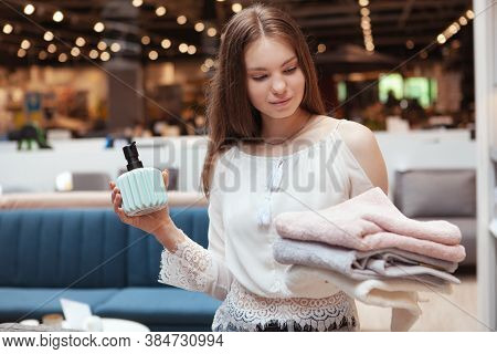 Woman Shopping At Home Goods Store