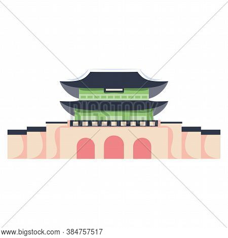 Isolated Budokan Asia Places Tourist Famous Icon- Vector