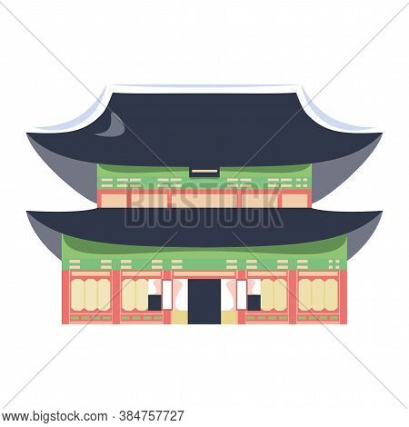 Isolated Budokan Asia Places Tourist Famous Icon- Vector