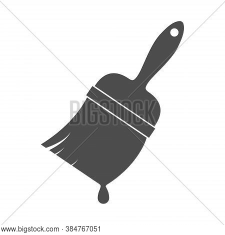 Brush And Paint. Flat-style Icon For A Website Or App, Logo, Or Logo. Stock Image Isolated On A Whit