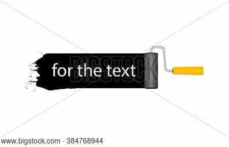 Roller Brush Paint Place Text Icon. Vector Illustration Eps 10