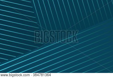 Abstract Horizontal Striped Background. Ultra Thin Lines On Dark Blue Backdrop.