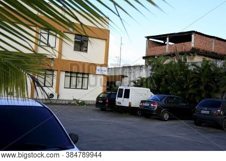 Salvador, Bahia / Brazil - August 11, 2015: Facade Of The 5th Territorial Police Station - 5th Dt - 